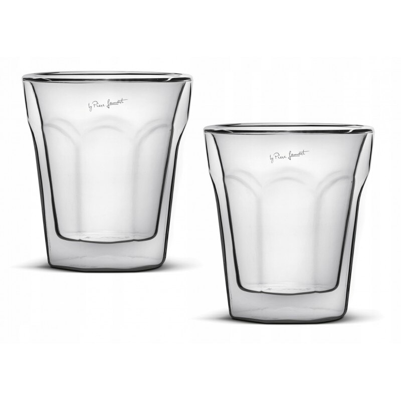 Set doua pahare dublu borosilicate THERMO pentru bauturi reci si calde 280 ml